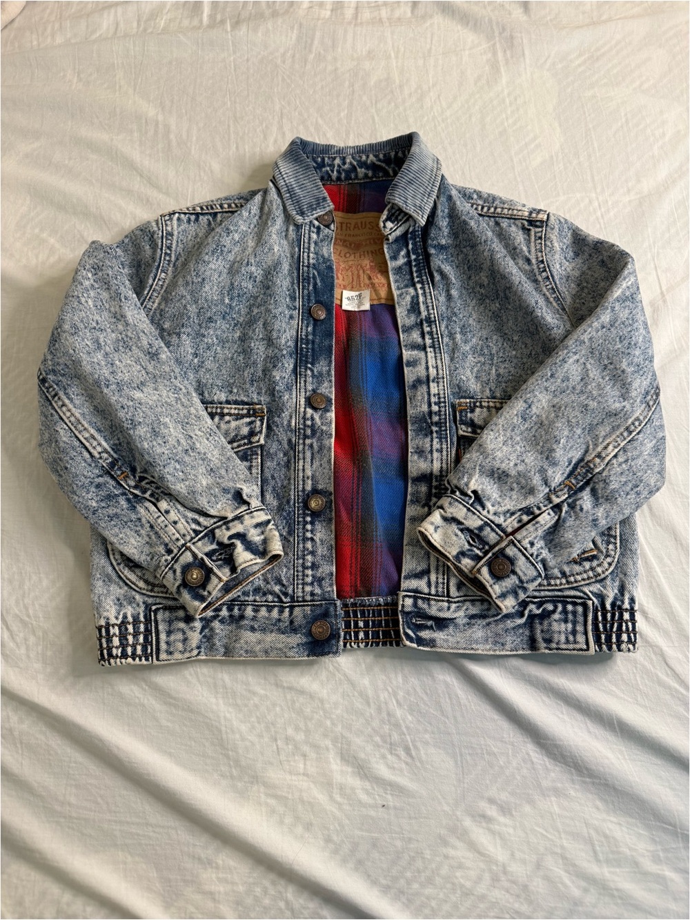 Women’s Vintage Levi’s  Acid Wash Denim Jacket - Blue
